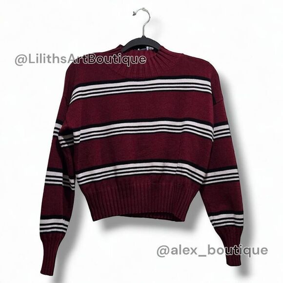 Windsor Stripe Mock Neck Sweater(J010)-Size S for Women - Picture 7 of 11